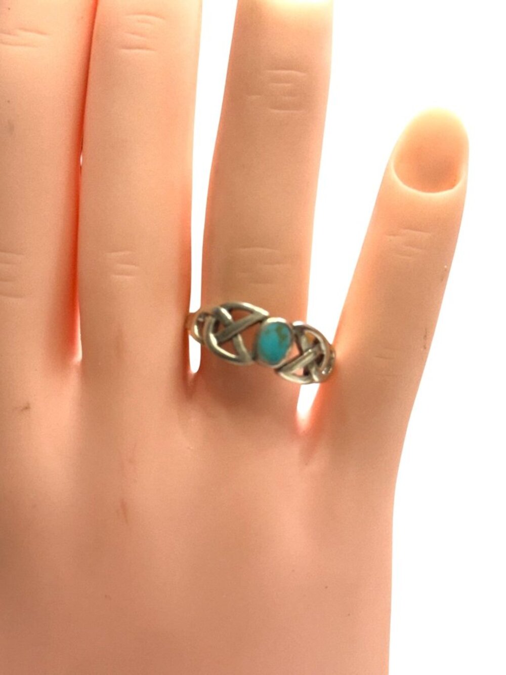 925 Sterling Silver faux turquiose ring  Jewelry Size 8  2.1G